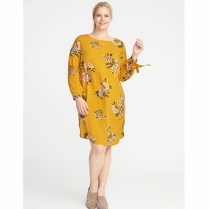 🚨NEW Old Navy Plus Size Gold Floral Shift Dress
